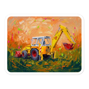 Furrow & Fields JCB 4D II Splash Art | Bubble-free stickers Quality Farmers Merch