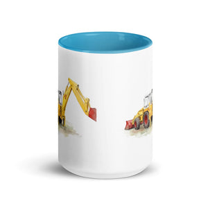 Furrow & Fields JCB 4D II Watercolor | 15 oz Mug with Color Inside Quality Farmers Merch