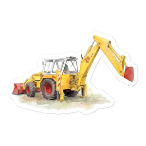 Furrow & Fields JCB 4D II Watercolor | Bubble-free stickers Quality Farmers Merch
