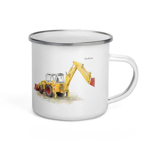 Furrow & Fields JCB 4D II Watercolor | Enamel Mug Quality Farmers Merch