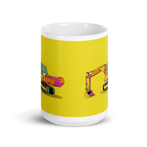 Furrow & Fields JCB 806 Pop Art | White Glossy Mug Quality Farmers Merch