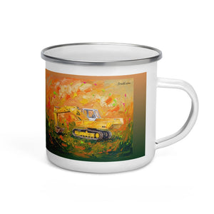 Furrow & Fields JCB 806 Splash Art | Enamel Mug Quality Farmers Merch