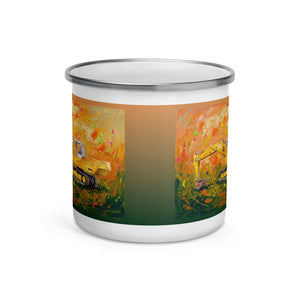 Furrow & Fields JCB 806 Splash Art | Enamel Mug Quality Farmers Merch