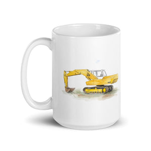 Furrow & Fields JCB 806 Watercolor | White Glossy Mug Quality Farmers Merch