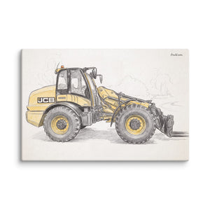 Furrow & Fields JCB TM420 Pencil Sketch | Canvas Quality Farmers Merch