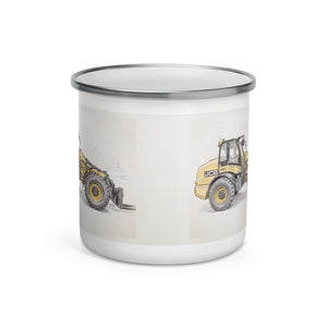 Furrow & Fields JCB TM420 Pencil Sketch | Enamel Mug Quality Farmers Merch