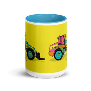 Furrow & Fields JCB TM420 Pop Art | 15 oz Mug with Color Inside Quality Farmers Merch