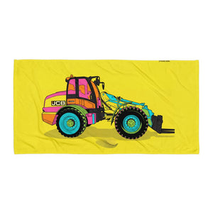 Furrow & Fields JCB TM420 Pop Art | Beach Towel Quality Farmers Merch