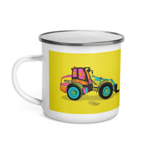 Furrow & Fields JCB TM420 Pop Art | Enamel Mug Quality Farmers Merch