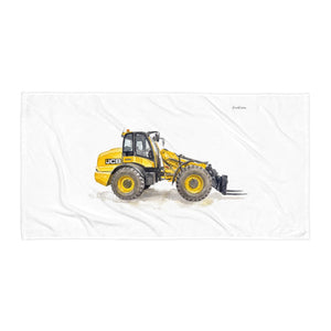 Furrow & Fields JCB TM420 Watercolor | Beach Towel Quality Farmers Merch
