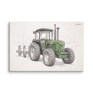 Furrow & Fields John Deere 4350 Pencil Sketch | Canvas Quality Farmers Merch