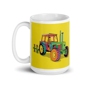 Furrow & Fields John Deere 4350 Pop Art | White Glossy Mug Quality Farmers Merch