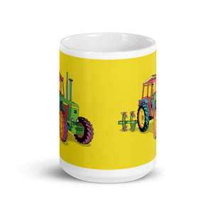 Furrow & Fields John Deere 4350 Pop Art | White Glossy Mug Quality Farmers Merch