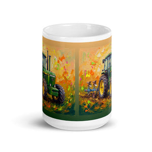 Furrow & Fields John Deere 4350 Splash Art | White Glossy Mug Quality Farmers Merch