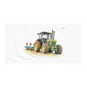 Furrow & Fields John Deere 4350 Watercolor | Beach Towel Quality Farmers Merch