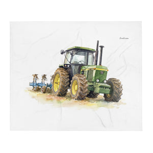 Furrow & Fields John Deere 4350 Watercolor | Throw Blanket Quality Farmers Merch