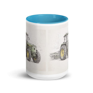 Furrow & Fields John Deere 4955 Pencil Sketch | 15 oz Mug with Color Inside Quality Farmers Merch