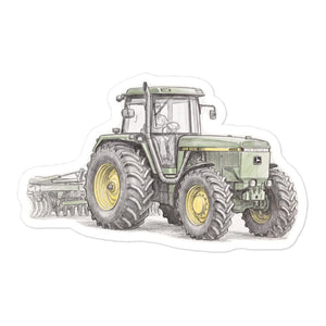 Furrow & Fields John Deere 4955 Pencil Sketch | Bubble-free stickers Quality Farmers Merch