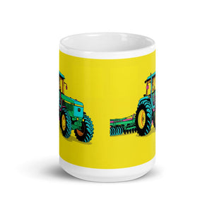 Furrow & Fields John Deere 4955 Pop Art | White Glossy Mug Quality Farmers Merch