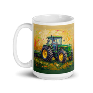 Furrow & Fields John Deere 4955 Splash Art | White Glossy Mug Quality Farmers Merch