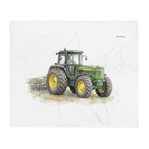 Furrow & Fields John Deere 4955 Watercolor | Throw Blanket Quality Farmers Merch