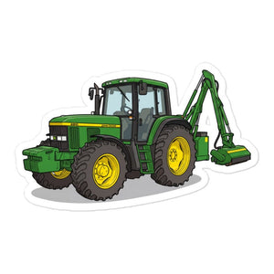 Furrow & Fields John Deere 6910 with Hedge Cutter | Bubble-free stickers Quality Farmers Merch