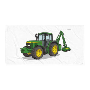 Furrow & Fields John Deere 6910 with Hedge Cutter | Beach Towel Quality Farmers Merch