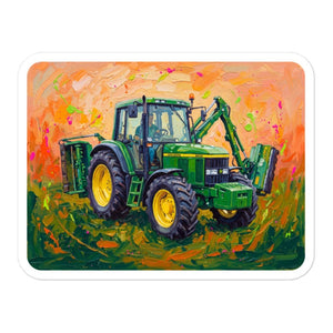 Furrow & Fields John Deere 6910 with Hedge Cutter Splash Art | Bubble-free stickers Quality Farmers Merch