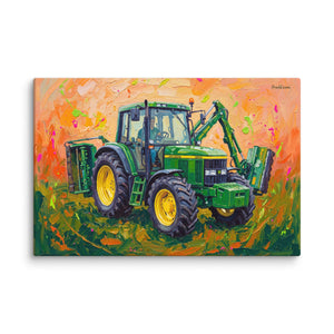 Furrow & Fields John Deere 6910 with Hedge Cutter Splash Art | Canvas Quality Farmers Merch