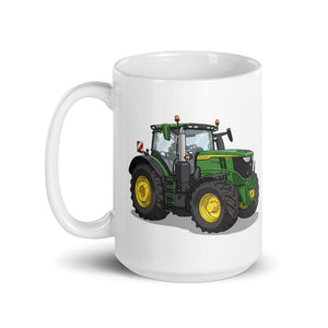 Furrow & Fields John Deere 6R 250 | White Glossy Mug Quality Farmers Merch