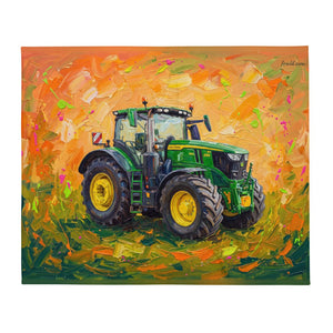 Furrow & Fields John Deere 6R 250 Splash Art | Throw Blanket Quality Farmers Merch