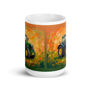 Furrow & Fields John Deere 6R 250 Splash Art | White Glossy Mug Quality Farmers Merch