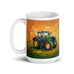 Furrow & Fields John Deere 6R 250 Splash Art | White Glossy Mug Quality Farmers Merch
