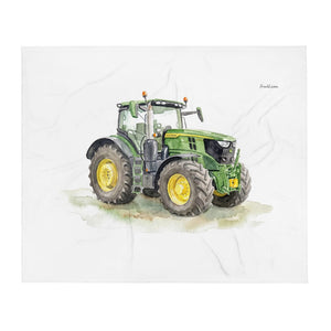 Furrow & Fields John Deere 6R 250 Watercolor | Throw Blanket Quality Farmers Merch
