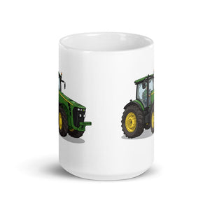 Furrow & Fields John Deere 8345R Illustration | White Glossy Mug Quality Farmers Merch