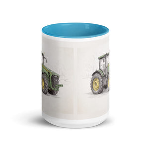 Furrow & Fields John Deere 8345R Pencil Sketch | 15 oz Mug with Color Inside Quality Farmers Merch