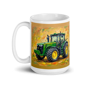 Furrow & Fields John Deere 8345R Splash Art | White Glossy Mug Quality Farmers Merch
