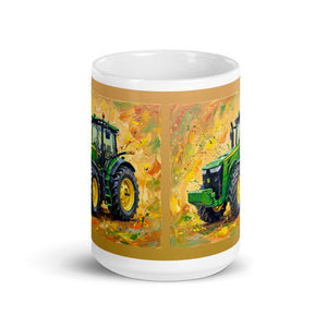 Furrow & Fields John Deere 8345R Splash Art | White Glossy Mug Quality Farmers Merch