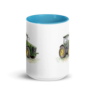 Furrow & Fields John Deere 8345R Watercolor | 15 oz Mug with Color Inside Quality Farmers Merch