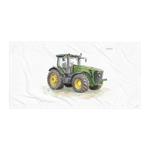 Furrow & Fields John Deere 8345R Watercolor | Beach Towel Quality Farmers Merch