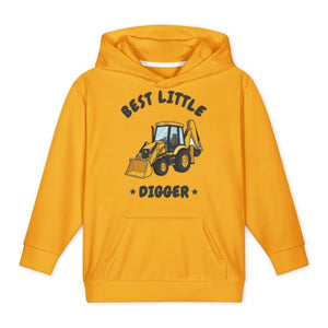 Furrow & Fields Kids All-Over Hoodie Best Little Digger JCB 3CX | Kids All-Over Hoodie Quality Farmers Merch