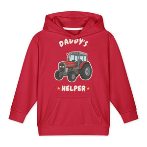 Furrow & Fields Kids All-Over Hoodie Daddy's Helper Massey Ferguson 390T | Kids All-Over Hoodie Quality Farmers Merch
