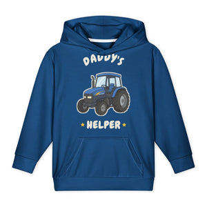 Furrow & Fields Kids All-Over Hoodie Daddy's Helper New Holland TM 155 | Kids All-Over Hoodie Quality Farmers Merch