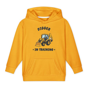 Furrow & Fields Kids All-Over Hoodie Digger in Training JCB 3CX | Kids All-Over Hoodie Quality Farmers Merch