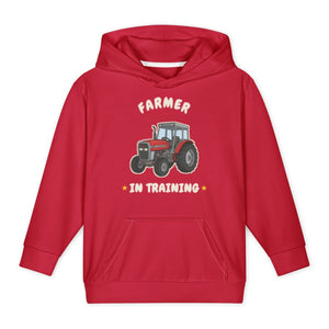 Furrow & Fields Kids All-Over Hoodie Farmer in Training Massey Ferguson 390T | Kids All-Over Hoodie Quality Farmers Merch
