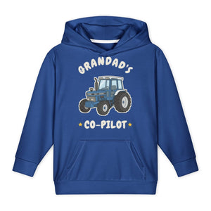 Furrow & Fields Kids All-Over Hoodie Grandad's Co-Pilot Ford 7810 | Kids All-Over Hoodie Quality Farmers Merch