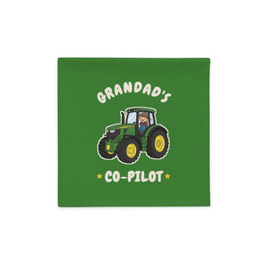Furrow & Fields Kids Cushion Cover Grandad's Co-Pilot John Deere 6R 250 | Kids Cushion Cover Quality Farmers Merch