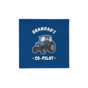 Furrow & Fields Kids Cushion Cover Grandad's Co-Pilot New Holland TM 155 | Kids Cushion Cover Quality Farmers Merch