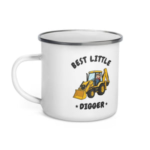 Furrow & Fields Kids Enamel Mug Best Little Digger JCB 3CX | Kids Enamel Mug Quality Farmers Merch