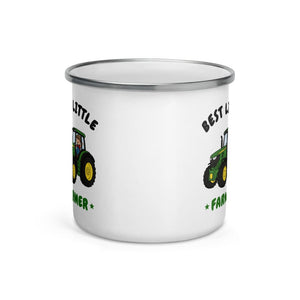 Furrow & Fields Kids Enamel Mug Best Little Farmer John Deere 6R 250 | Kids Enamel Mug Quality Farmers Merch